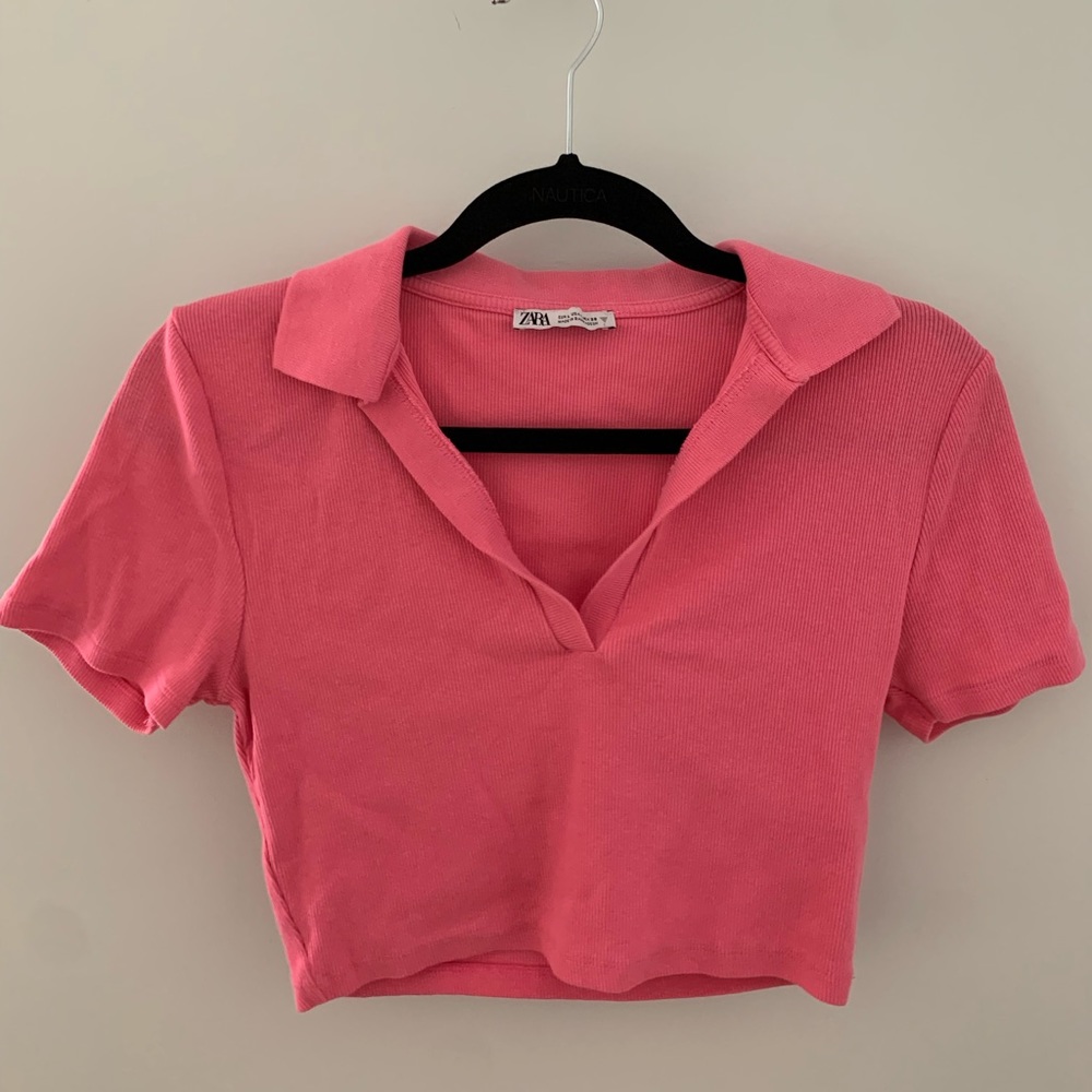 Zara Cropped collared shirt